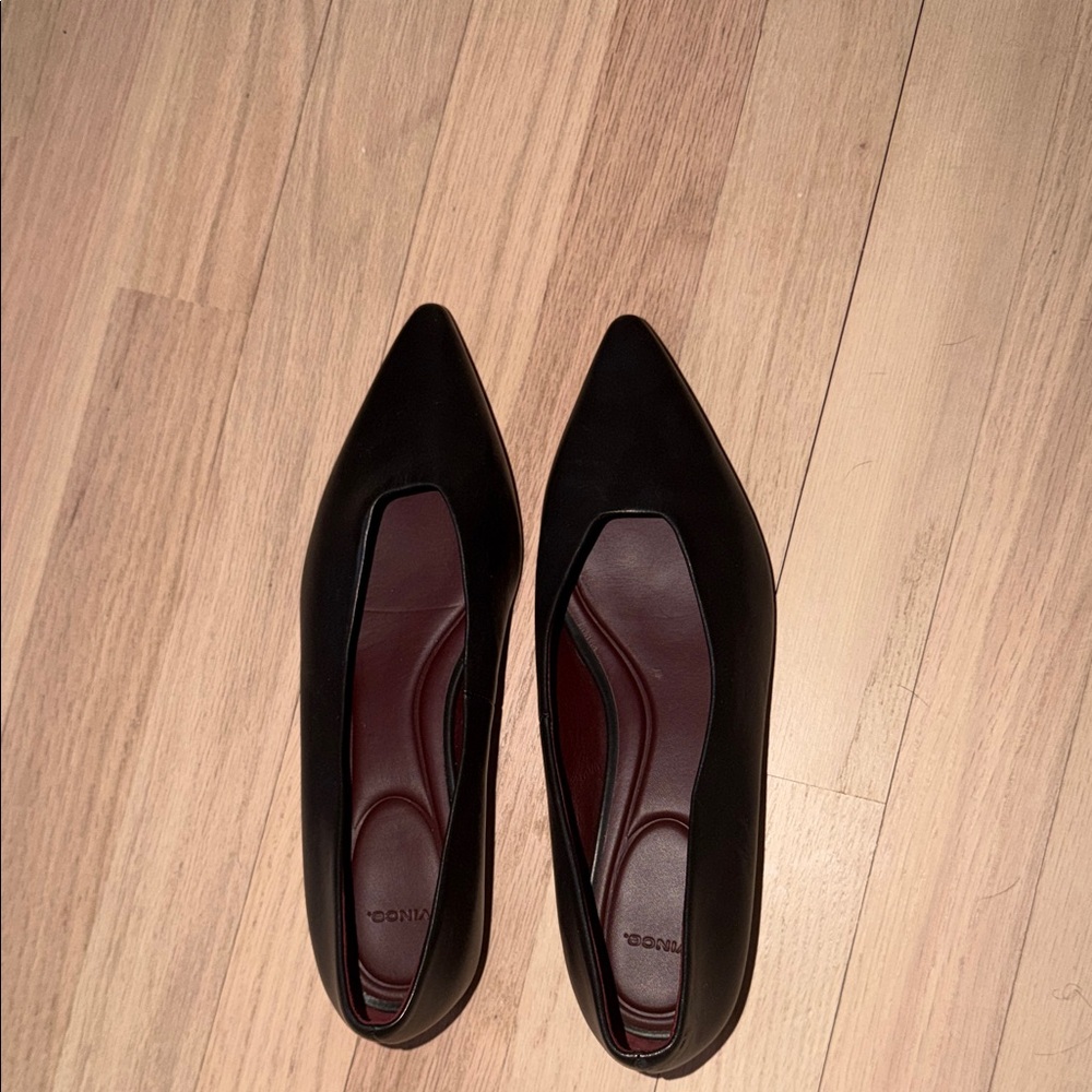 Vince Black Leather Women's Flats